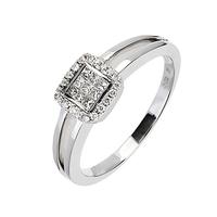 18ct white gold diamond square ring 18dr247 w