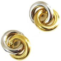 18ct two tone linked circle stud earrings 1020189