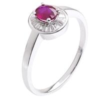18ct White Gold Diamond And Ruby Oval Ring 18DR415-R-W