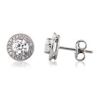 18ct White Gold 0.64ct Diamond Cluster Earrings VRERG11-4.0PR