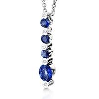 18ct white gold diamond and sapphire graduated pendant 18dp151 s w