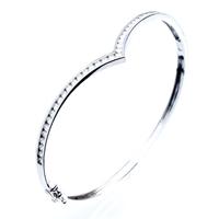 18ct white gold wishbone diamond bangle 18dba125w