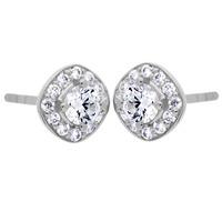 18ct White Gold Square Set Diamond Cluster Stud Earrings E2880W-40-9