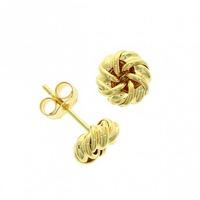 18ct yellow gold fancy knot stud earrings 1020176