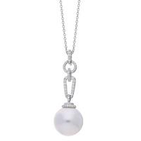 18ct White Gold 13mm South Sea Pearl and Diamond Pave Pendant POX80104DD