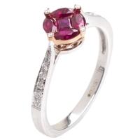 18ct gold ruby diamond shouldered ring 18dr403 r r2c