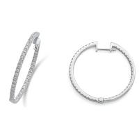 18ct white gold diamond hoop earrings 2005723002