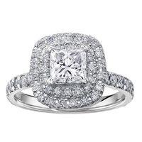 18ct White Gold Princess-cut 0.75ct Certificated Diamond Ring 3631WG/75-18 M