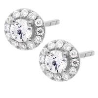 18ct White Gold Fancy Diamond Circle Stud Earrings 3446WG-125-18