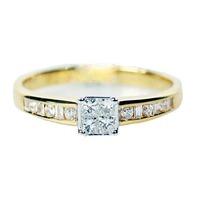 18ct quad set diamond ring with stone set band 0601 4229 k