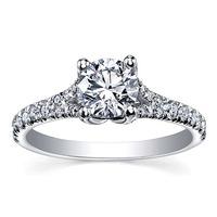 18ct White Gold 0.50ct Diamond Shouldered Certificated Ring 3788WG/75-18 M