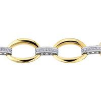18ct White and Yellow Gold 1.50ct Diamond Oval Link Bracelet BR845YW/150