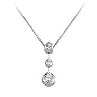 18ct White Gold 0.30ct Diamond 3 Stone Pendant HSP002S