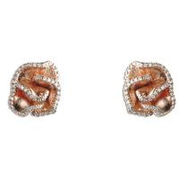18ct Rose Gold Diamond Ruffle Studs LGE168PR