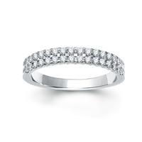 18ct white gold 2 row diamond claw set wedding ring r5079k6w18