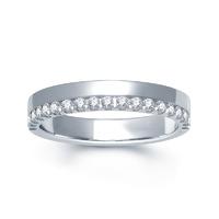 18ct white gold 1 row diamond off set wedding ring r5155k6w18