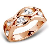 18ct Rose Gold Diamond 6 Stone Wave Ring RL62S