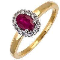 18ct gold oval ruby and diamond ring 18dr254 r 2c