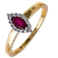 18ct gold ruby and diamond marquise ring 18dr257 r 2c