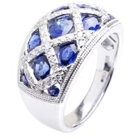 18ct White Gold Sapphire and Diamond Mesh Ring 18DR376-S-W