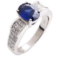 18ct white gold diamond sapphire oval fancy ring 18dr446 s w