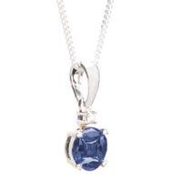 18ct White Gold Sapphire and Diamond Round Pendant 18DP403/S/W