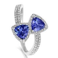 18ct white gold diamond and tanzanite crossover ring rw 0427 tz