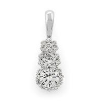 18ct white gold diamond triple pendant 3308101004