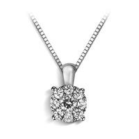 18ct white gold 012ct diamond cluster pendant irpd1 50