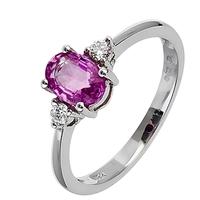 18ct White Gold Pink Sapphire and Diamond Ring 18DR184-PS-W