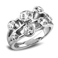 18ct white gold 2 row 1ct diamond 7 stone ring rl45s 18w n