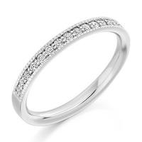 18ct White Gold 0.25ct Claw Set Round Brilliant Milgraine Half Eternity Ring HET1770 18W M