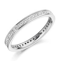 18ct white gold 100ct channel set princess cut full eternity ring fet8 ...