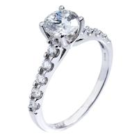 18ct White Gold Single Stone 0.70ct Diamond Shoulders 3227WG-100-18-N