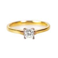 18ct four claw princess cut solitaire diamond ring 015ct 0601 3820 p