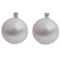 18ct White Gold Tahitian Pearl and Diamond Stud Earrings EOX70033DD