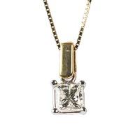 18ct solitaire princess cut diamond pendant 1214 1218