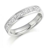 18ct White Gold 0.50ct Diamond Princess Cut Half Eternity Ring HET993 18W M