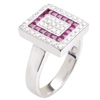 18ct white gold diamond ruby rectangular ring 18dr284 r w