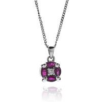 18ct white gold ruby and diamond round cluster pendant 18dp413rw