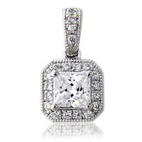 18ct white gold princess cut 037ct diamond pendant vspd3 37