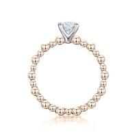 18ct Rose Gold Beaded Diamond Ring RI-1118(0.25ct PLUS) -L/SI2/0.25ct