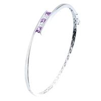 18ct white gold diamond pink sapphire crossover bangle 18dba131ps