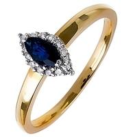 18ct Gold Diamond Sapphire marquise Cluster Ring 18DR257-S-2C