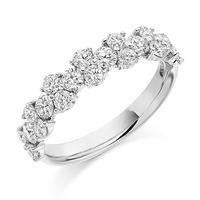 18ct White Gold 1.20ct Claw Set Round Brilliant Fancy Half Eternity Ring HET1911 18W M