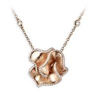 18ct Rose Gold 0.62ct Diamond Ruffle Necklace LGN168