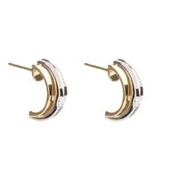 18ct Two Colour Gold Diamond Half Hoop Earrings 18DER144-2C
