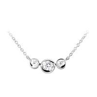 18ct white gold three stone rubover diamond necklet hsn1036s