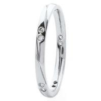 18ct White Gold Diamond Set Court Wedding Ring XD300 18K