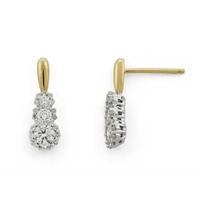 18ct gold diamond triple earrings 3408101004